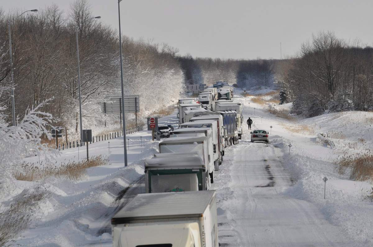 A section of Highway 402 near Sarnia, Ont., was left closed for days during 2010's Snowmageddon.