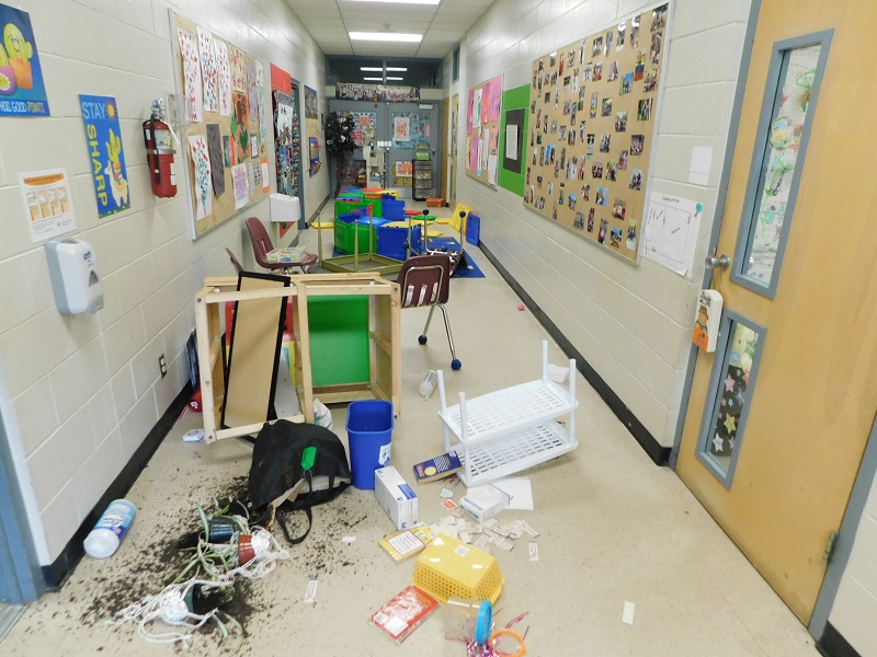 A look at the destruction inside the daycare.