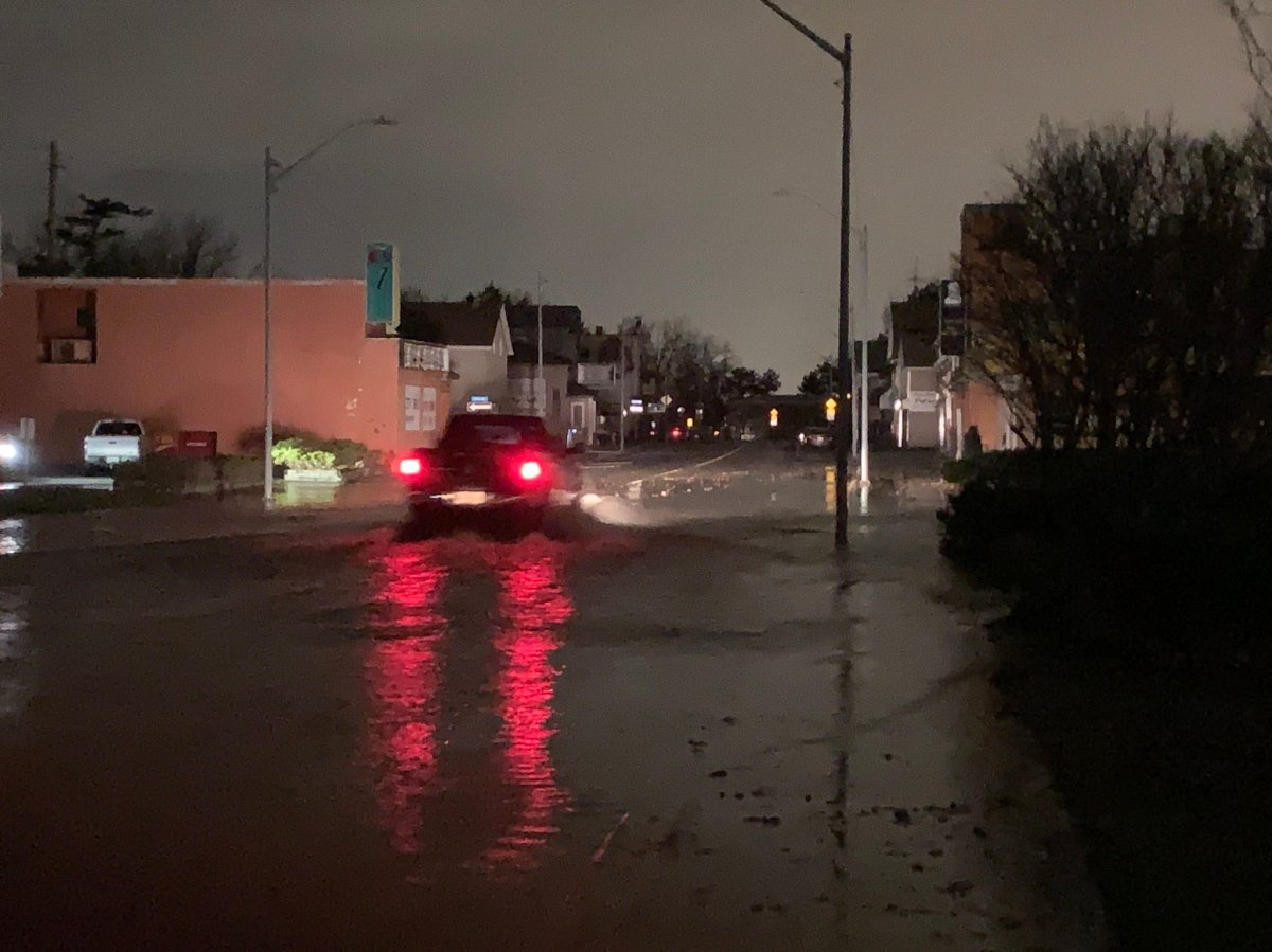 Flooding was reported in Fort Erie, and other communities along the Lake Erie shoreline, as a result of powerful winds on Sunday.