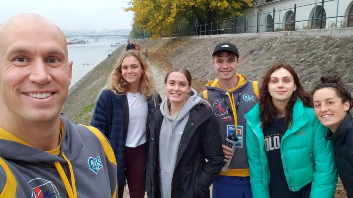 Brent Hayden and his Toronto Titans teammates go for a walk on Margaret Island.