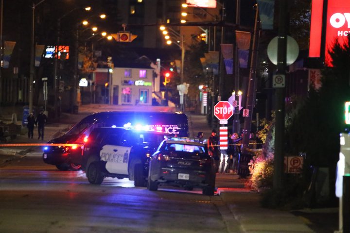 Police at the scene of a shooting in Niagara Falls.