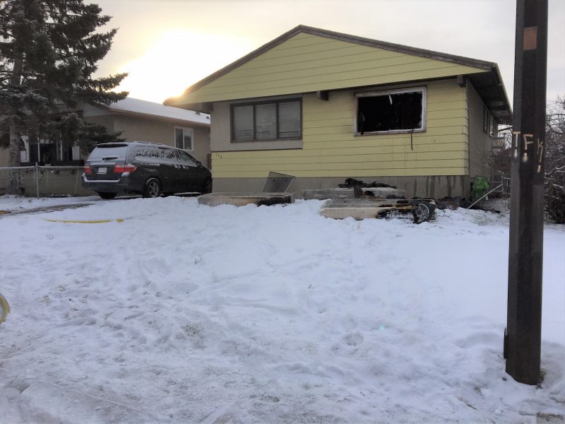 Calgary firefighters respond to a blaze in the 100 block of Dover Meadow Close Southeast on Nov. 19, 2020.