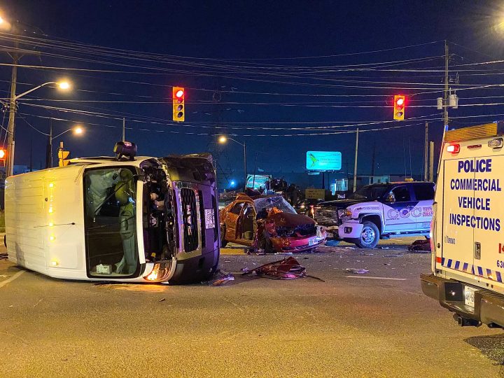 The scene of the crash in the area of Arrow Road and Finch Avenue.