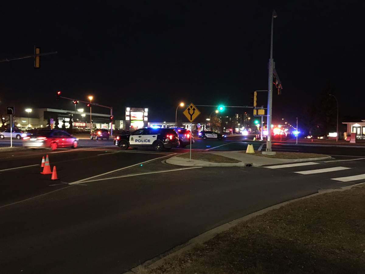 Groat Road and 111 Ave NW was closed for a period Tuesday  evening after an incident involving an “improper mixture of household items.".
