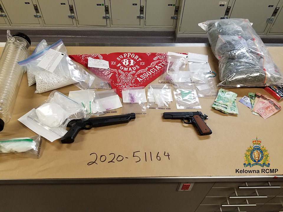 A photo of seized items from a drug bust in Rutland on Wednesday.