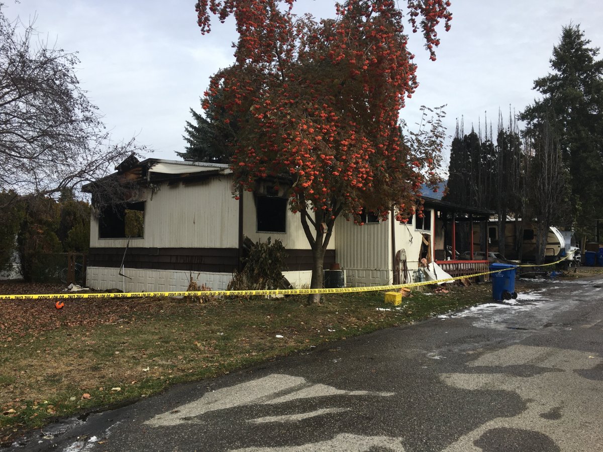 A family has been displaced by a mobile home fire in Lake Country on Sunday night. 