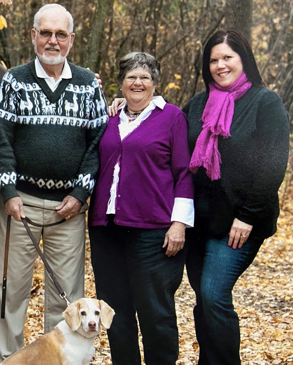 Jenn Lambert, right, with her mom and dad, Frank and Elizabeth Olah.