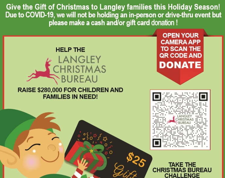 Global BC supports Langley Christmas Bureau Gift Card Drive