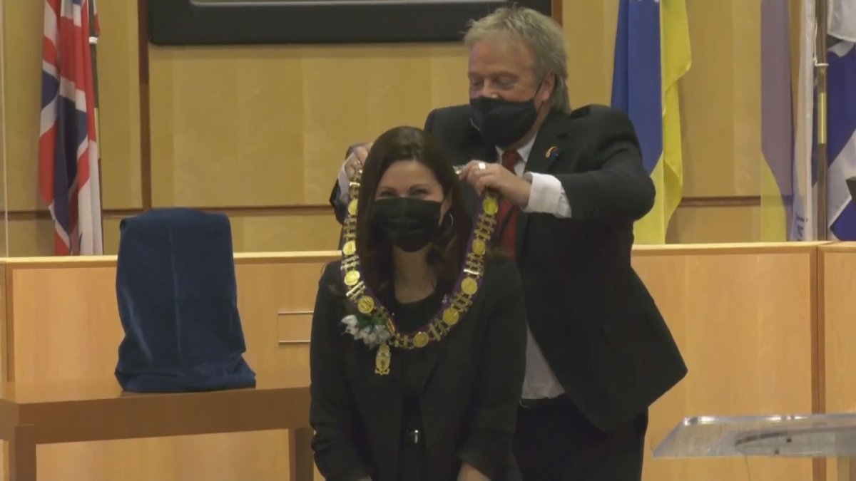 Sandra Masters was sworn in as Regina mayor Monday evening. 