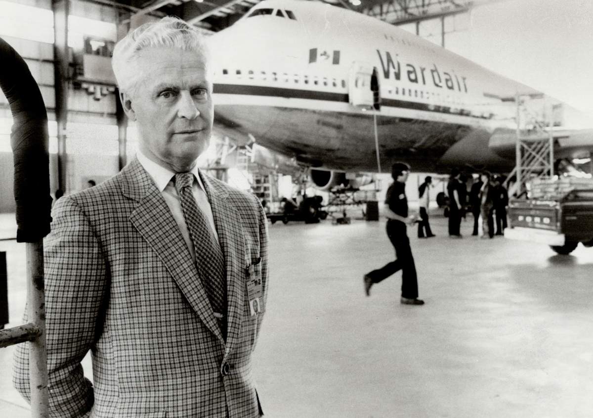 Max Ward in front of a Wardair plane on 11 May, 1981.