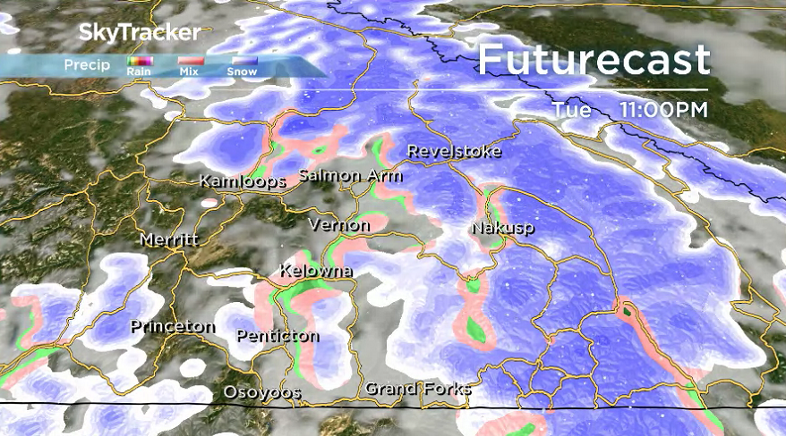 More mixed precipitation is headed for the Okanagan for the final week of November.