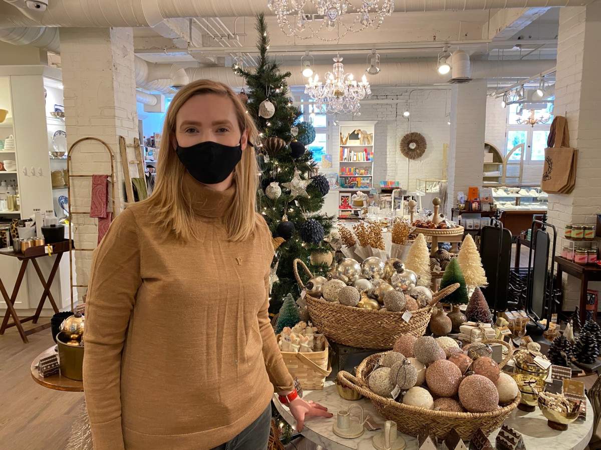 Jenna Pryor poses inside Plum Home + Design  on November 19, 2020.