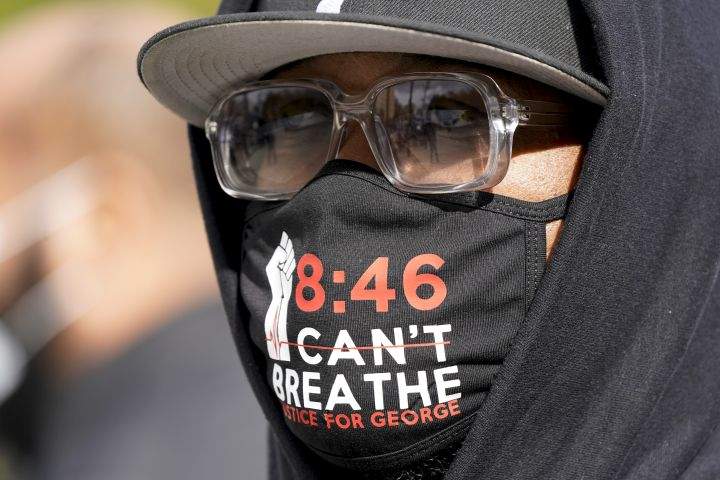 Terrence Floyd, brother of George Floyd, waits to speak at a Get Out the Vote Rally outside the Brooklyn Museum, Tuesday, Nov. 3, 2020, in New York.