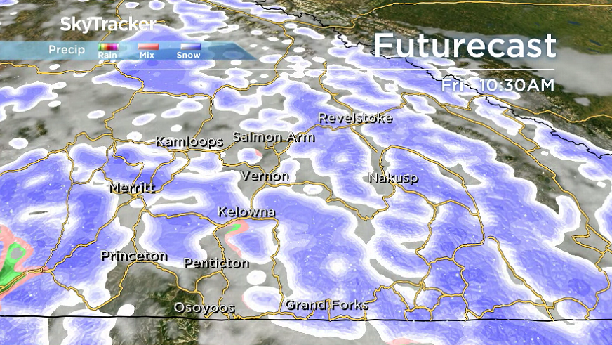 The risk of rain and snow returns to the Okanagan on Friday.