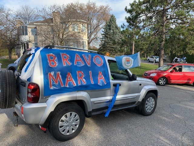 Volunteers dubbed the drive-by celebration The Maria Tutino Farewell Tour. Monday November 9, 2020.