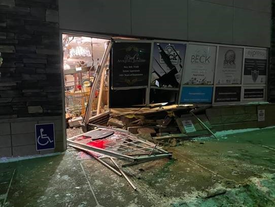 The store Beck Antiques was damaged during a robbery on Nov. 23, 2020.