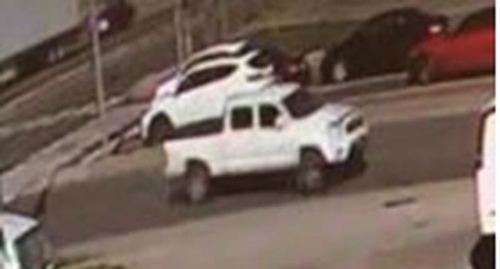 Police said they're looking for a white Toyota Tacoma in connection with the hit-and-run.