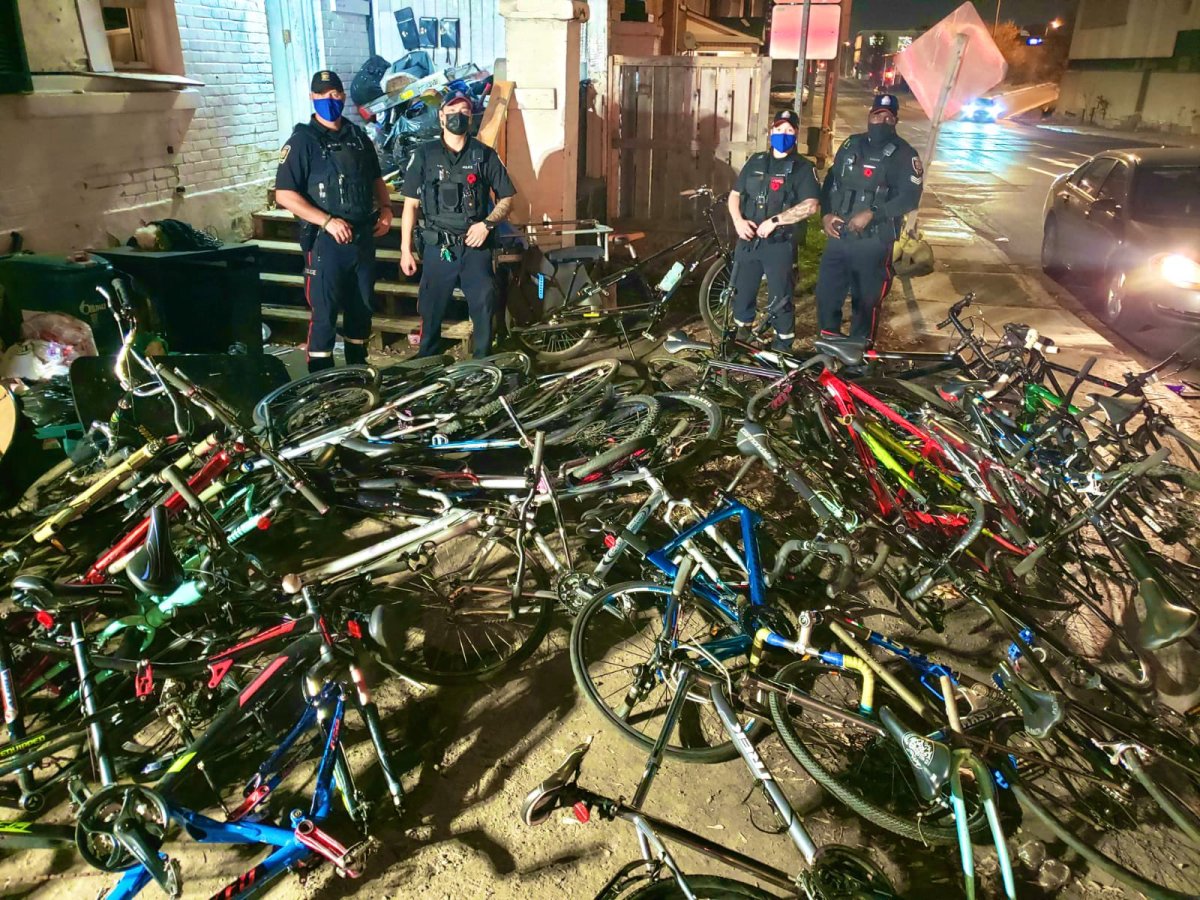 Ottawa police officers with the Centretown Neighbourhood Resource Team have recovered 38 bikes in relation to a recent seizure on Catherine Street.