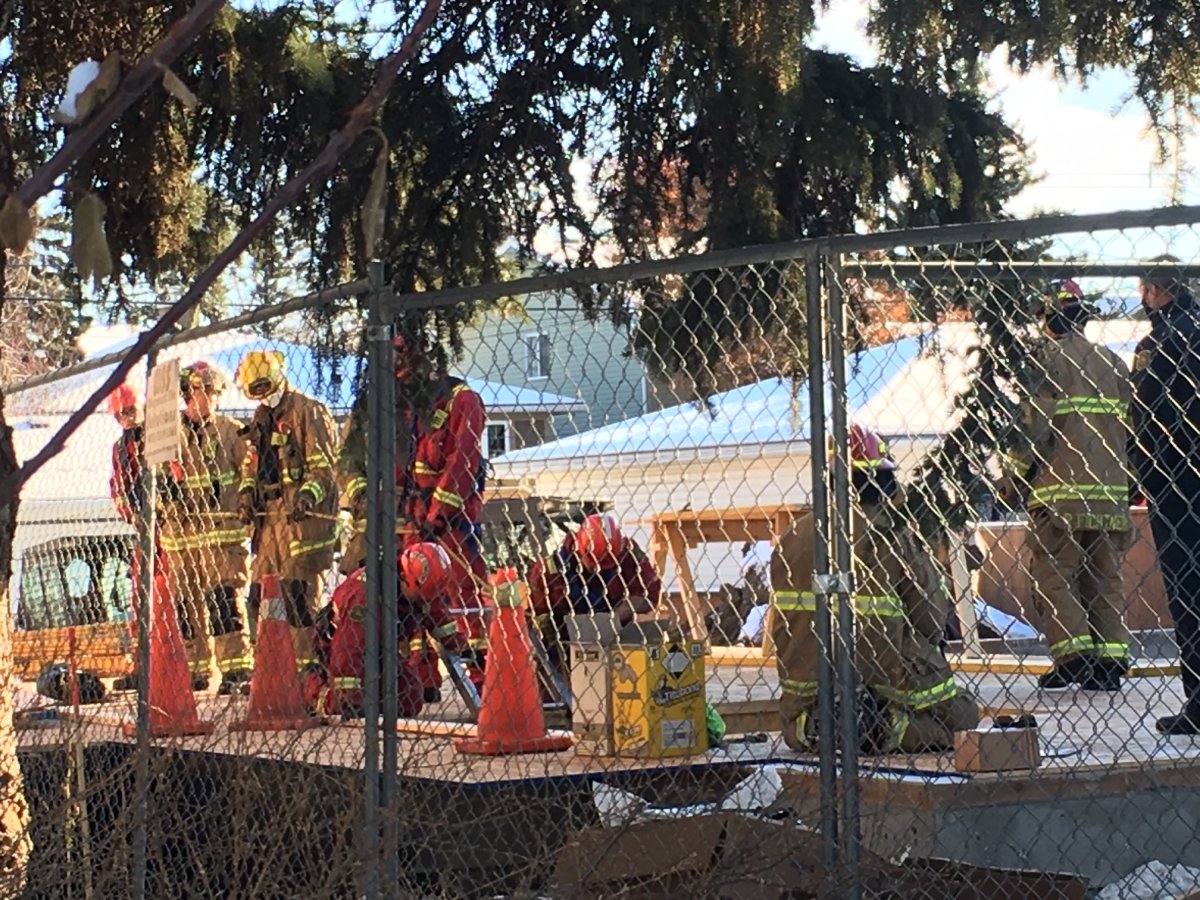 EMS and members of the Calgary Fire Department were called to a home under construction in the 3200 block of 5 Street N.W. Friday, Nov. 20, 2020.