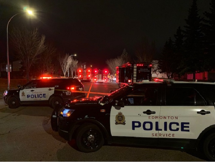 Edmonton police investigate a fatal crash in the area of 38 Avenue between 55 Street and 57 Street just before 2 a.m. Thursday, Nov. 5, 2020.