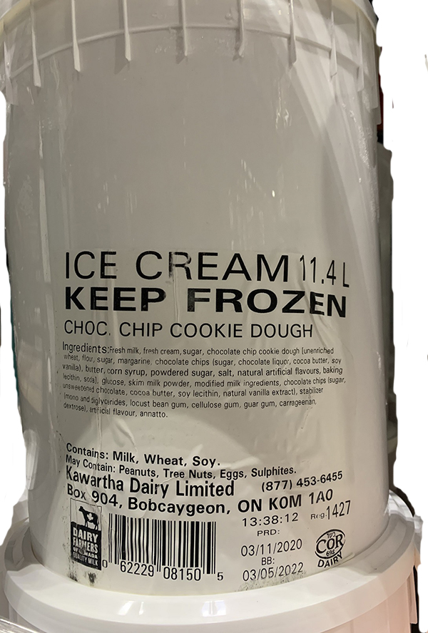 A label of one of the recalled products.