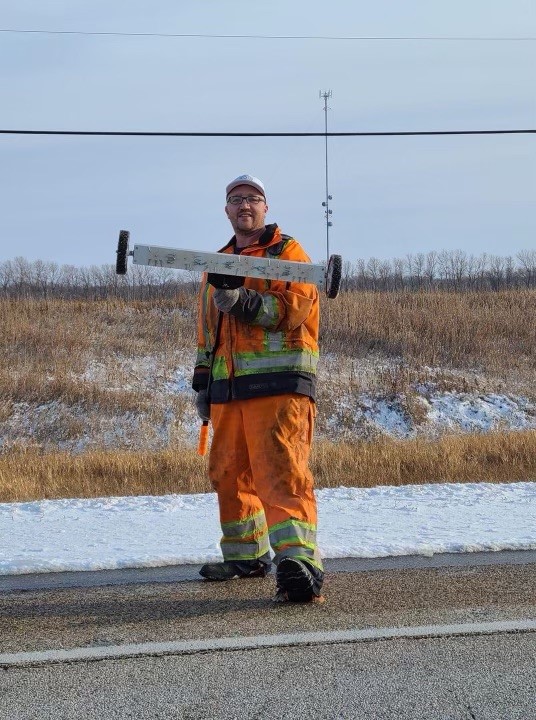 Marcel LaFortune has been using a magnet to pick up hundreds of loose nails and screws he says have been left strewn across PR 200 near his home in St. Adolphe. 