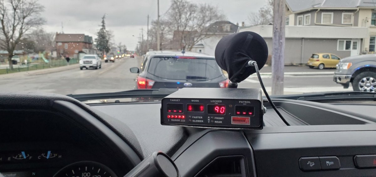 Police in Lindsay say this driver was speeding and conducting a Zoom video conference call.