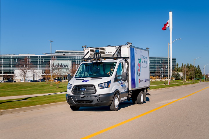 A photo of an autonomous delivery vehicle for Loblaw.