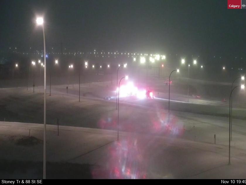 Calgary police were busy Tuesday night dealing with collisions from icy roads around the city.