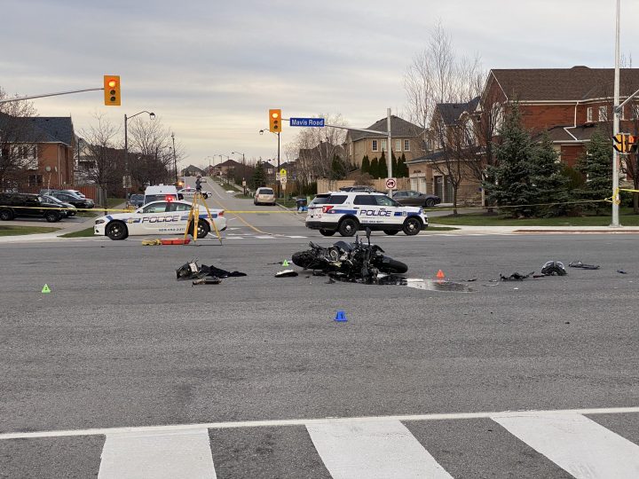 The scene of the crash in the area of Mavis Road and Novo Star Drive.