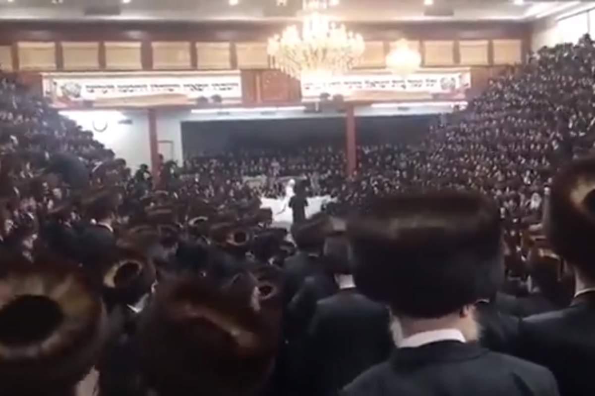 This image from leaked video shows a wedding at the Yetev Lev temple in Williamsburg, New York, on Nov. 8, according to reports.