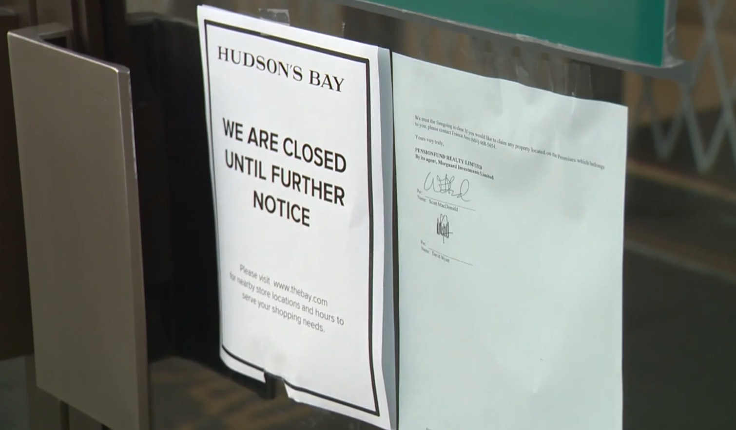 Hudson's Bay in Coquitlam shuttered, landlord says it defaulted on rent