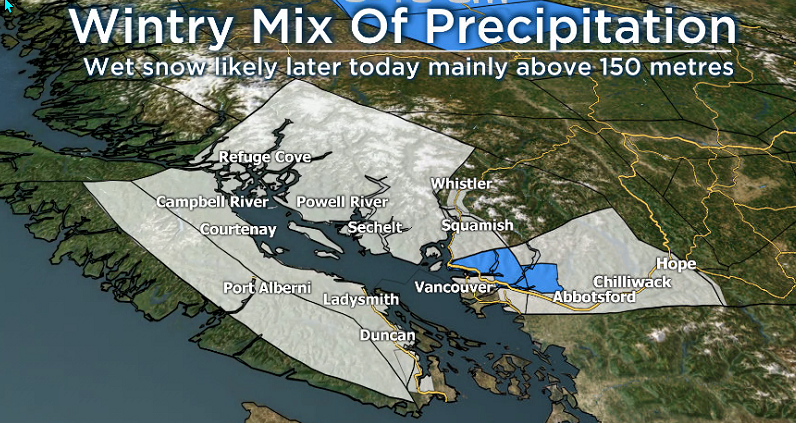 Snowfall warning in effect for high elevations of Metro Vancouver ...