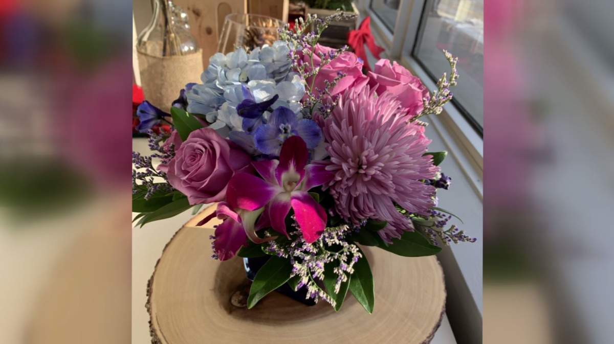 One of the bouquet’s donated to Health Sciences Centre by Kaitlin and Jon Milljour.