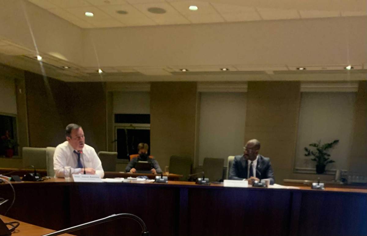 Another photo shows the setup of a COVID Care Teams meeting Dec. 16, 2020.