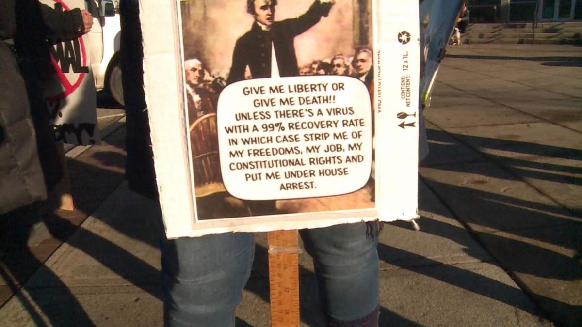 A $2,300 fine was issued to the organizer of one of the anti-mask demonstrations in Salmon Arm over the weekend. 