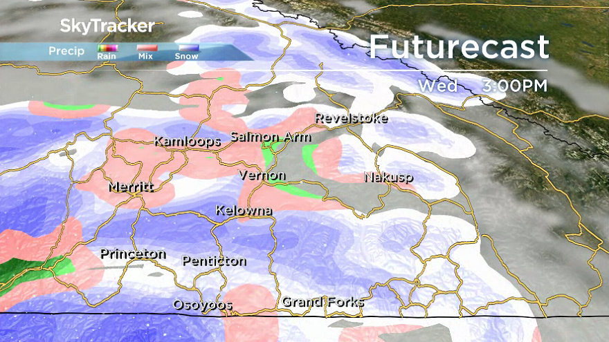 Another wave of rain and snow arrives on Wednesday.