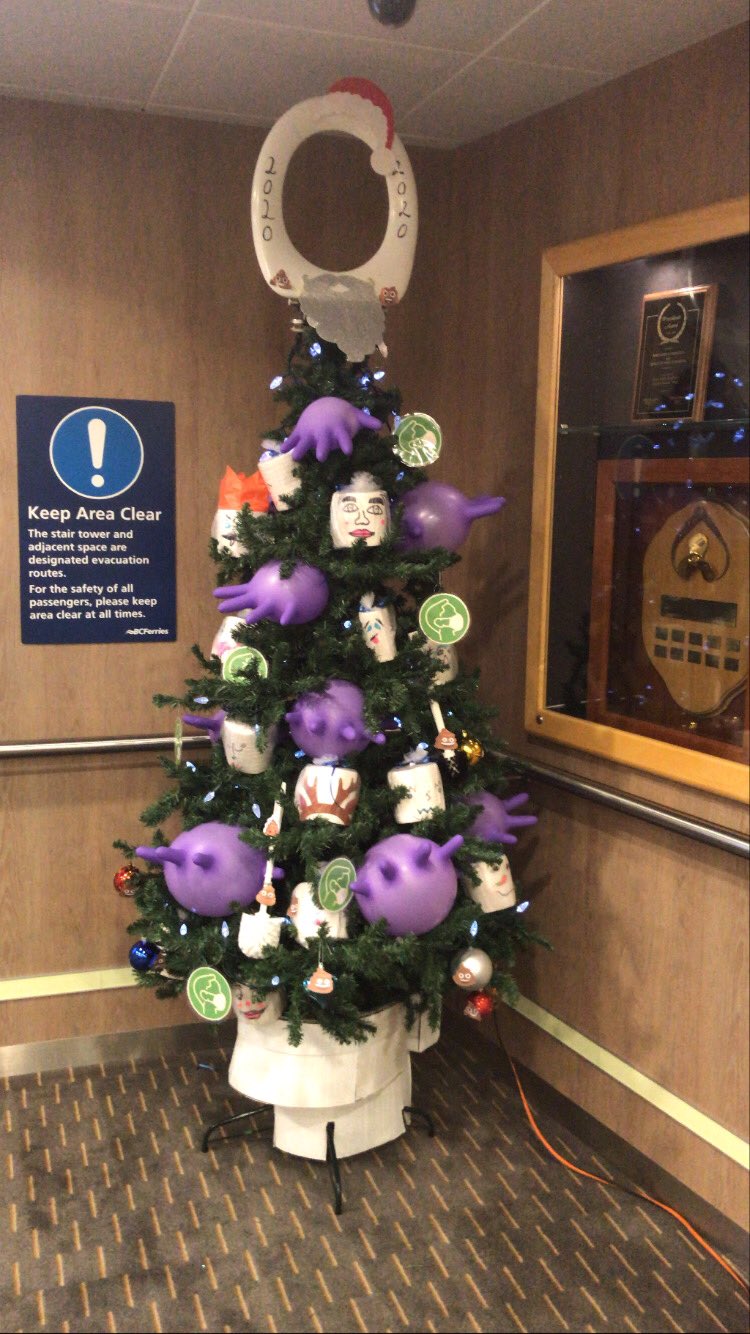 This Christmas tree was spotted on the BC Ferries northern route from Port Hardy to Prince Rupert.