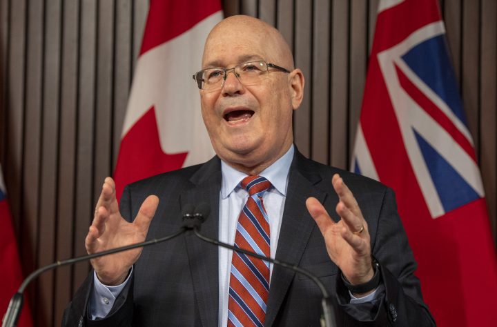 Minister of Municipal Affairs and Housing Steve Clark answers questions after an announcement in the Ontario Legislature, in Toronto, Monday, Dec. 7, 2020. 