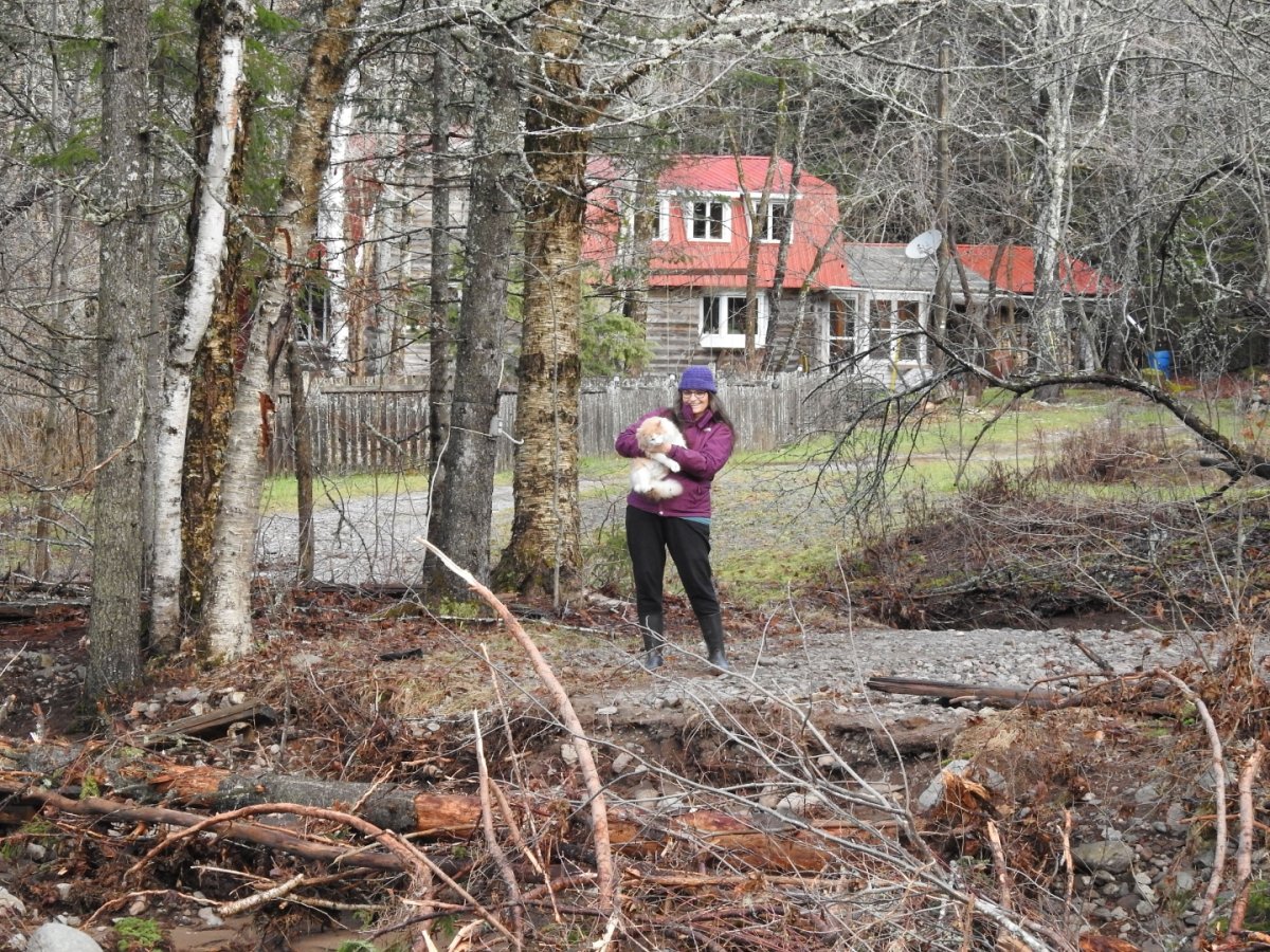 Mary Ann Coleman is seen in Waterford, N.B., in an undated handout. Coleman says she knew there was a problem when the Trout Creek, that runs in front of her property, spilled its banks during a storm and began flooding areas that had never flooded before. 