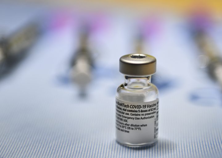 The Pfizer-BioNTech COVID-19 mRNA vaccine is shown at a vaccine clinic during the COVID-19 pandemic in Toronto on Tuesday, Dec. 15, 2020.