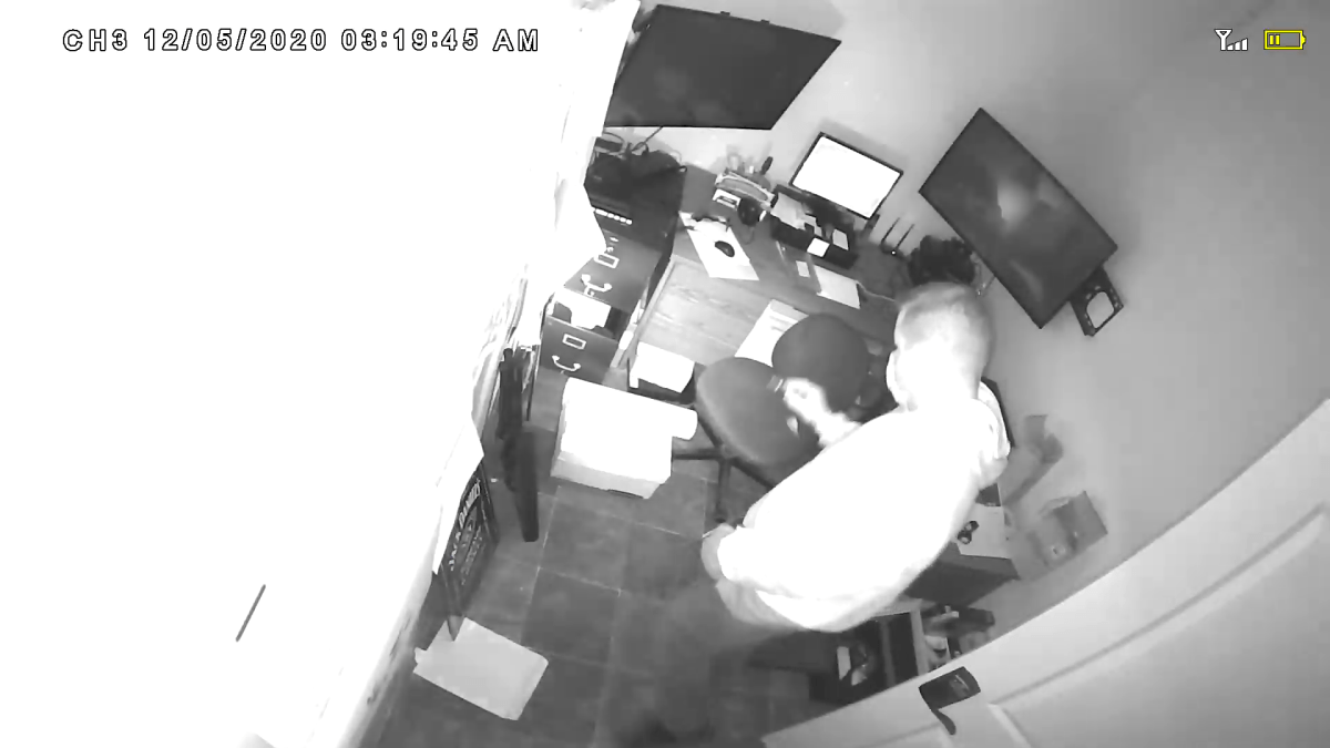 The suspect in the theft of electronics from a business in Lindsay.