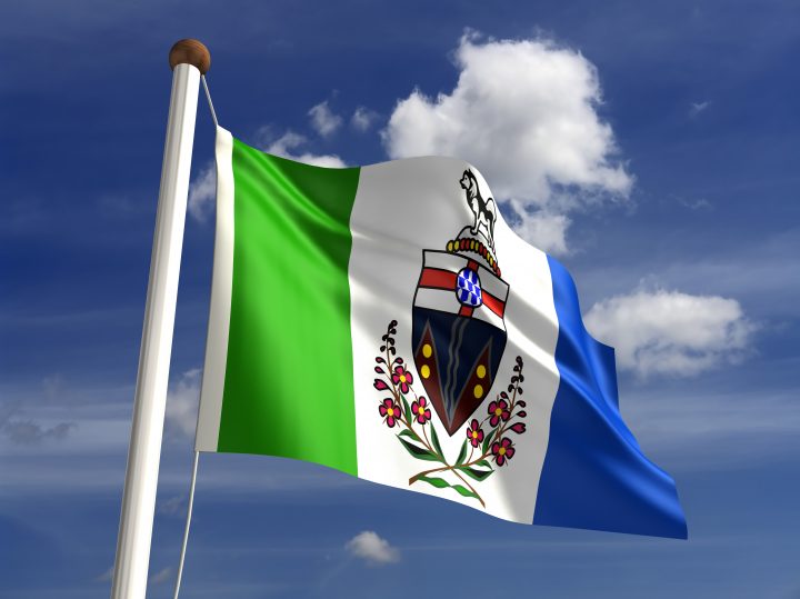 Yukon flag Canada (isolated with clipping path).