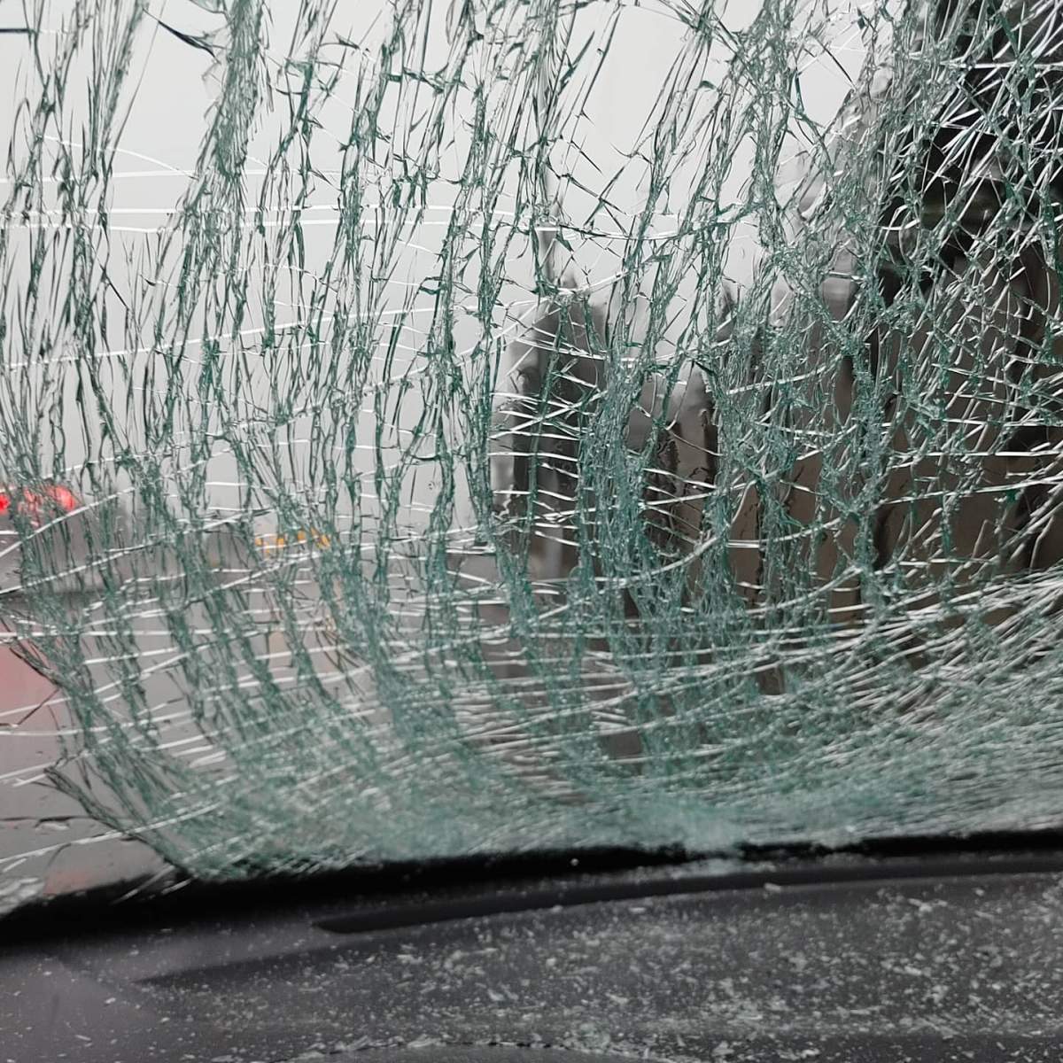 Kimberly Eastwood’s car was hit by ice falling from the Port Mann Bridge on Monday, Dec. 21, 2020.