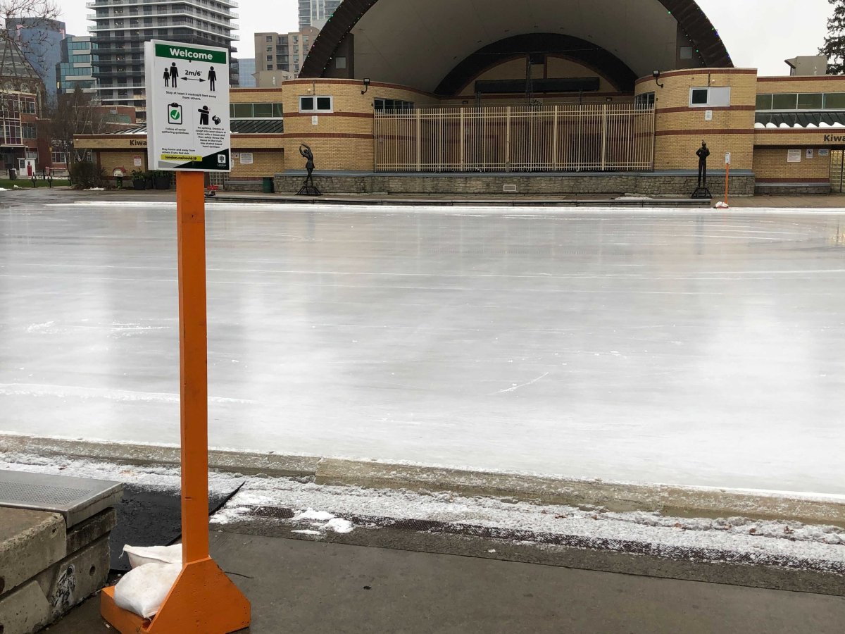 City officials urge those using London's outdoor rinks to keep physical distancing in mind.