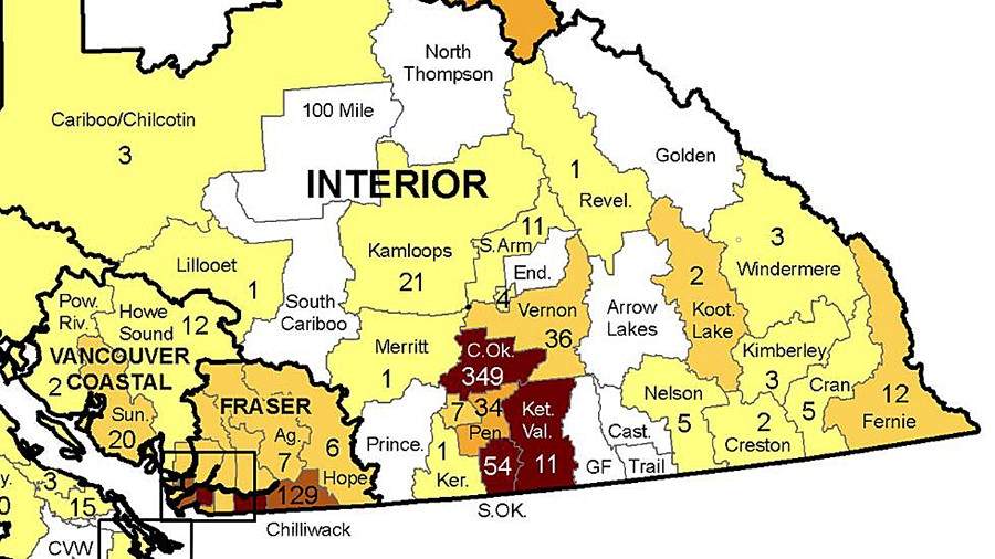 Between Dec. 6-12, the Central Okanagan subregion had more than half of the Interior Health’s total confirmed COVID-19 cases for the week of Dec. 6-12.