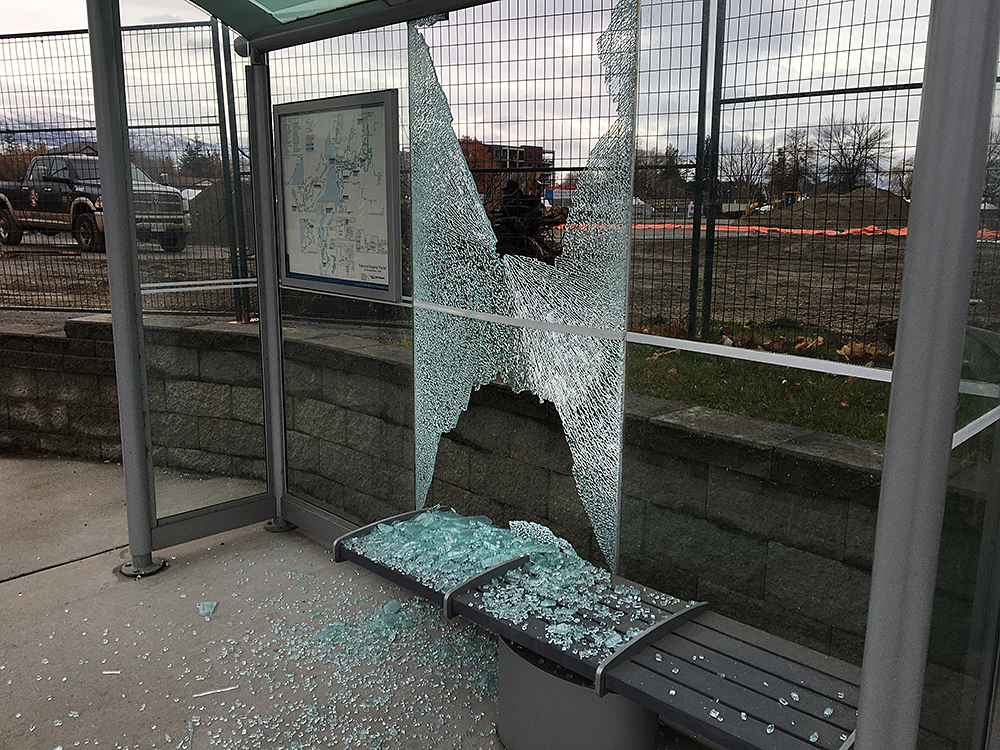 FILE. It's not the first time bus shelters have been targeted. BC Transit says a dozen transit shelters along Lakeshore Road sustained damage sometime .