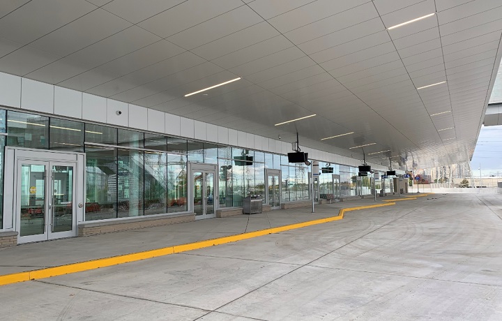 A few of the platforms at the new Kipling bus terminal.