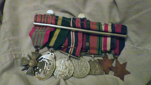 Medals left by Edgar MacDonald to his son Robert