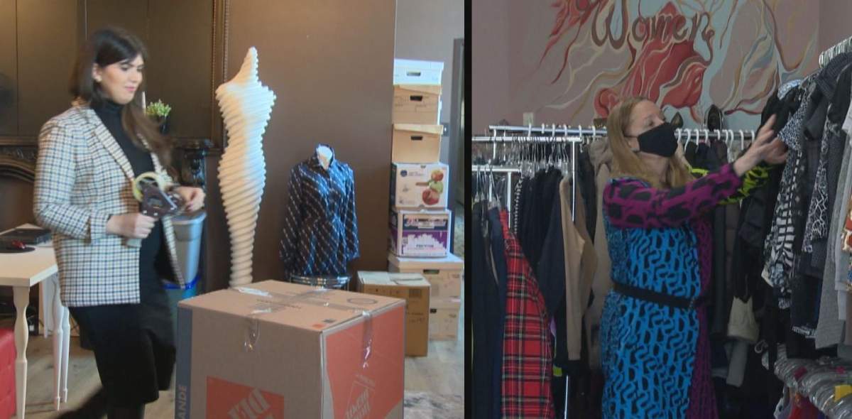 Two Calgary charities have merged to better impact clients. Left, Dress for Success’ Ayden Athwal, and Making Changes’ Cathy Coutts on the right.